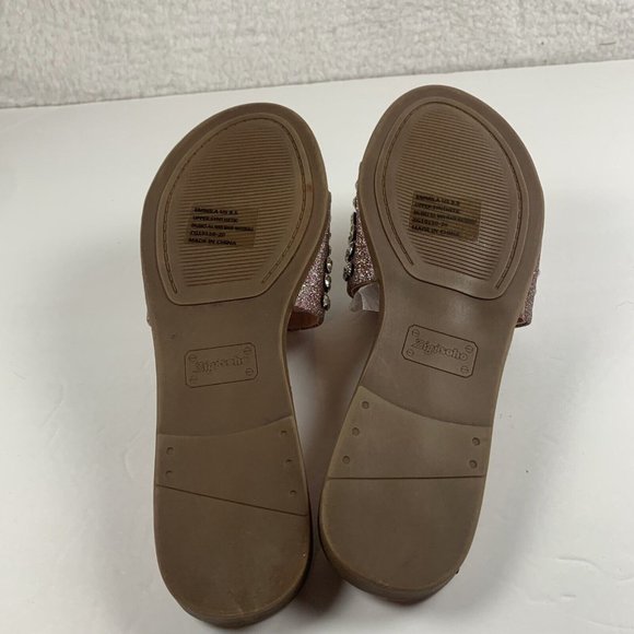 Zigi Soho Emilia Flat Slip On Slide Sandal Womens 8.5 Gold Sparkle Jeweled‎ 8016 - Picture 7 of 9